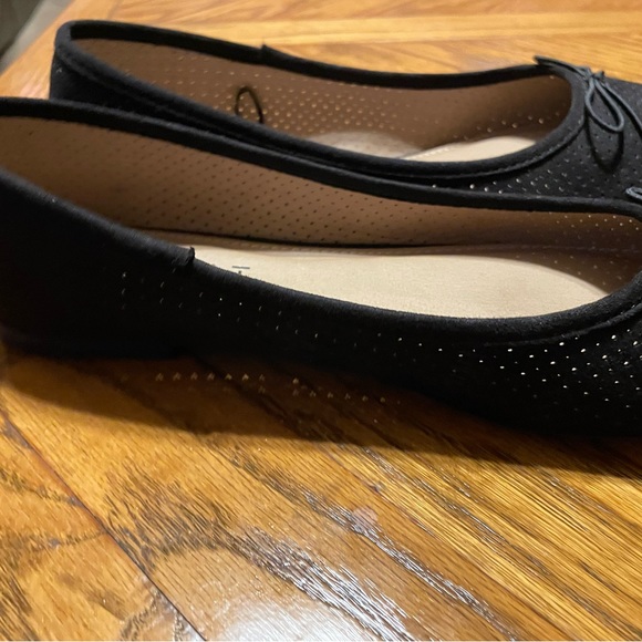 ESPIRIT Womens Shoes Black Flats 7M with Bowtie laces - Picture 11 of 12